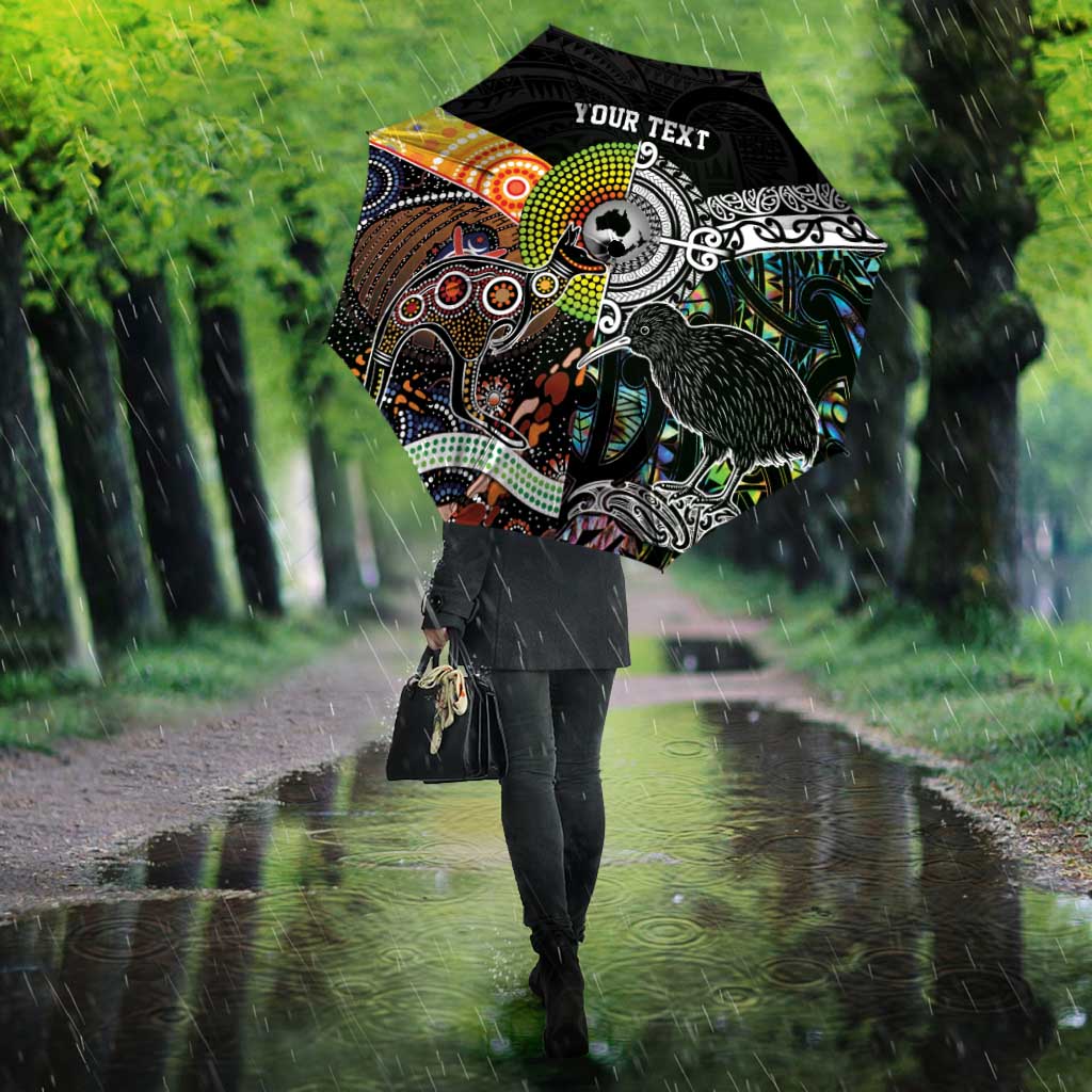 Australia New Zealand Personalised Umbrella Maori Aboriginal Art Style - Aussie Hoodie
