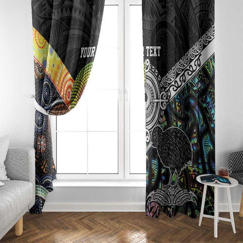 New Zealand and Australia Window Curtain Maori Mix Aboriginal Art Style