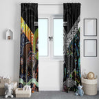 New Zealand and Australia Window Curtain Maori Mix Aboriginal Art Style