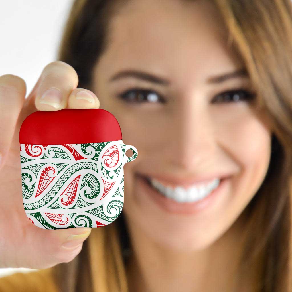 New Zealand Kowhaiwhai Christmas AirPods Case Traditional Maori Koru Pattern - Aussie Hoodie