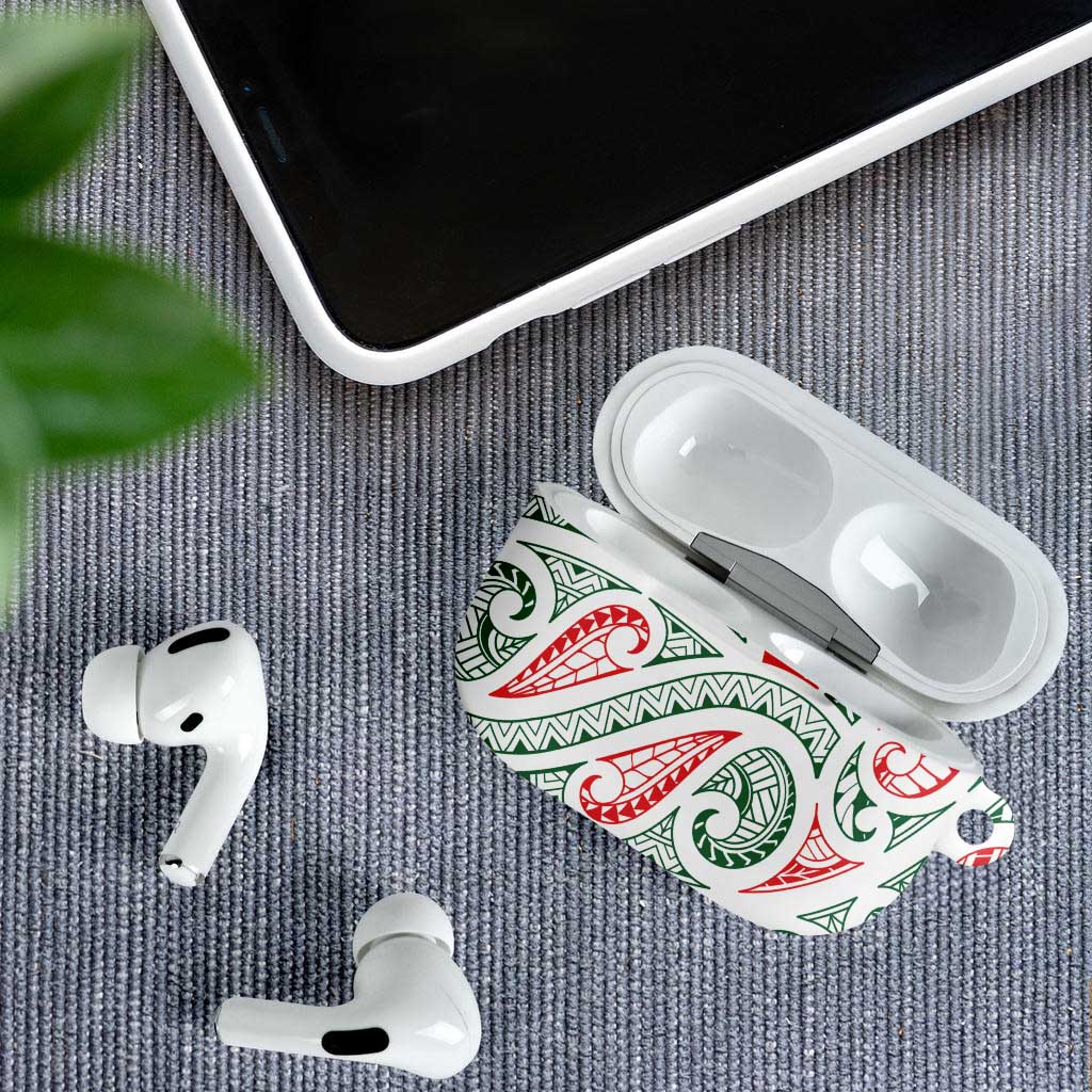 New Zealand Kowhaiwhai Christmas AirPods Case Traditional Maori Koru Pattern - Aussie Hoodie
