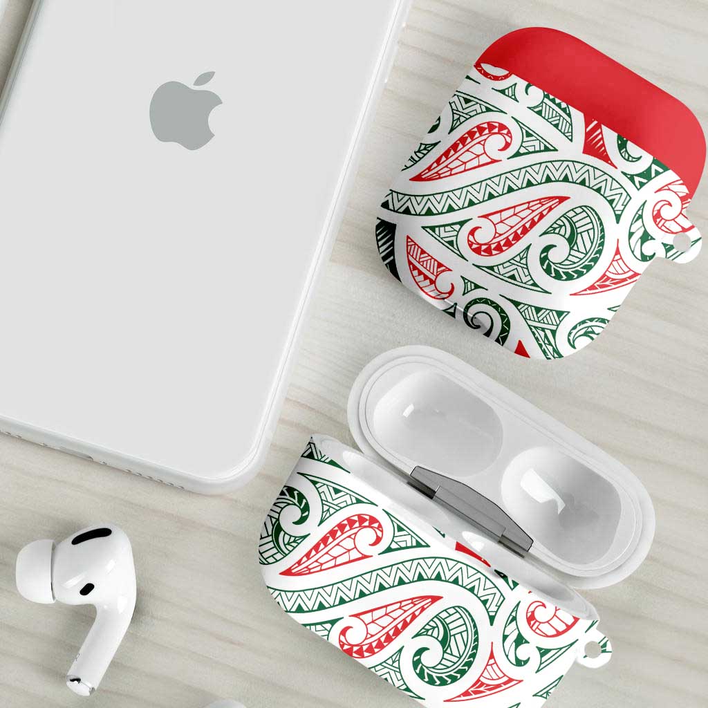 New Zealand Kowhaiwhai Christmas AirPods Case Traditional Maori Koru Pattern - Aussie Hoodie