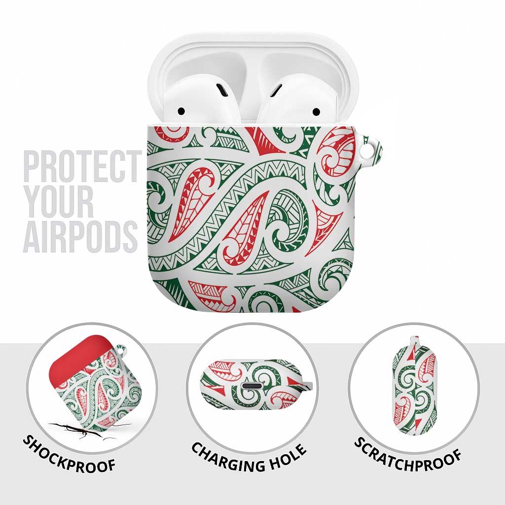 New Zealand Kowhaiwhai Christmas AirPods Case Traditional Maori Koru Pattern - Aussie Hoodie