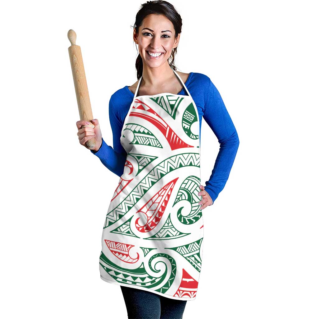 New Zealand Kowhaiwhai Christmas Apron Traditional Maori Koru Pattern - Aussie Hoodie