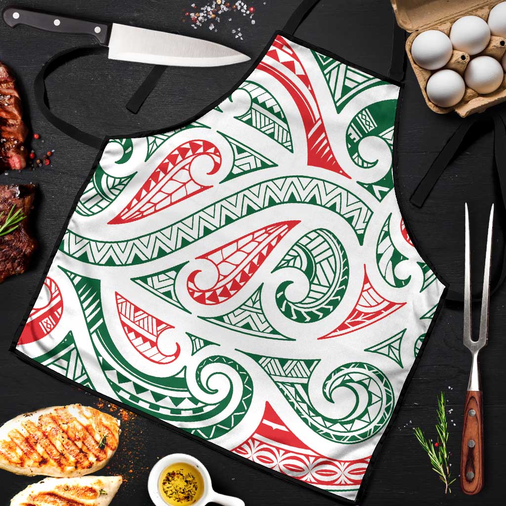 New Zealand Kowhaiwhai Christmas Apron Traditional Maori Koru Pattern - Aussie Hoodie