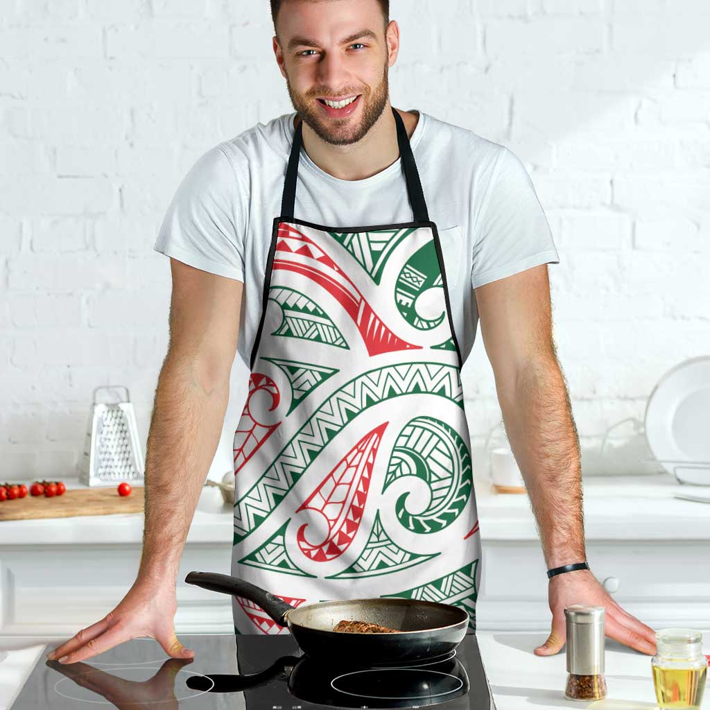 New Zealand Kowhaiwhai Christmas Apron Traditional Maori Koru Pattern - Aussie Hoodie