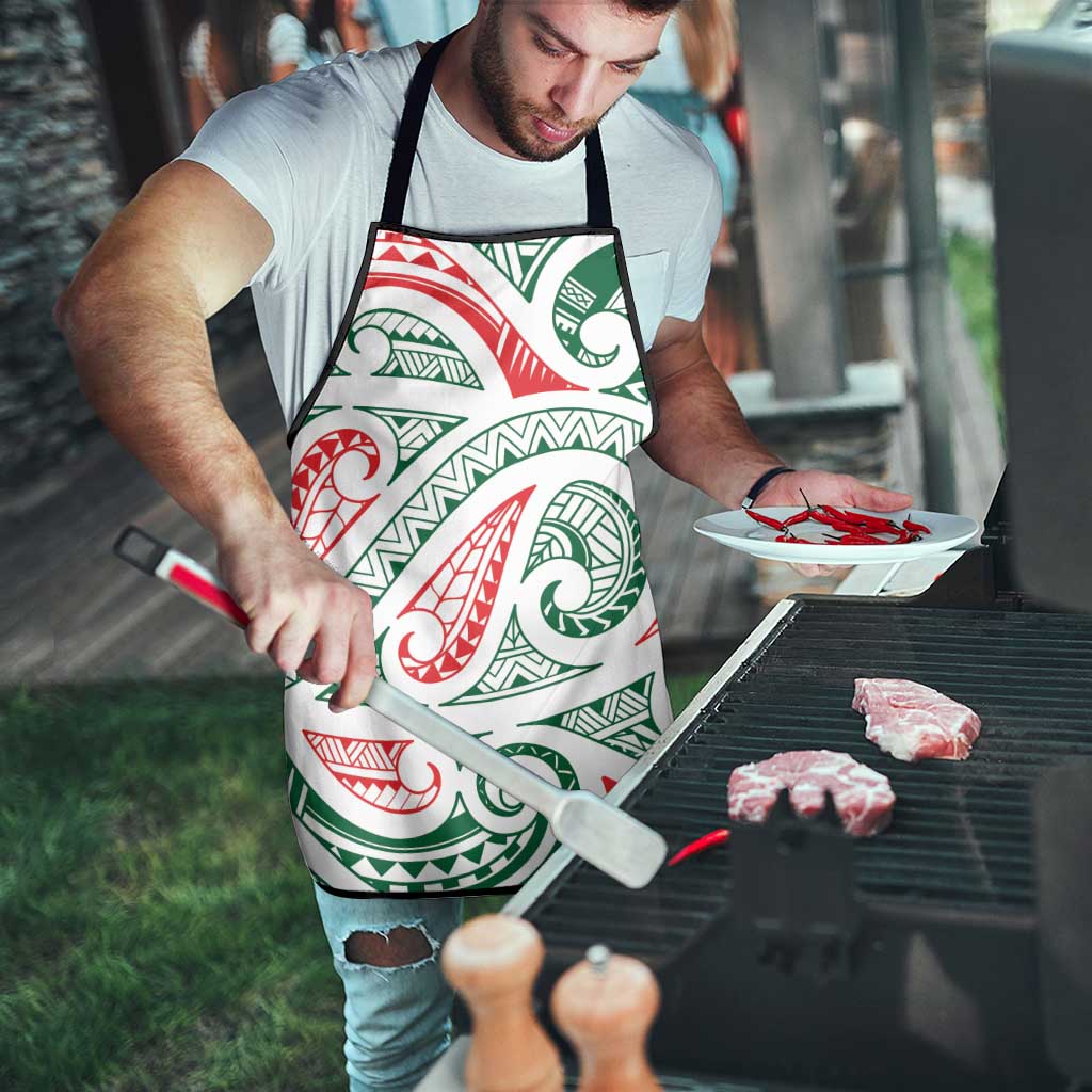 New Zealand Kowhaiwhai Christmas Apron Traditional Maori Koru Pattern - Aussie Hoodie
