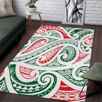 New Zealand Kowhaiwhai Christmas Area Rug Traditional Maori Koru Pattern - Aussie Hoodie