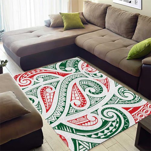 New Zealand Kowhaiwhai Christmas Area Rug Traditional Maori Koru Pattern - Aussie Hoodie