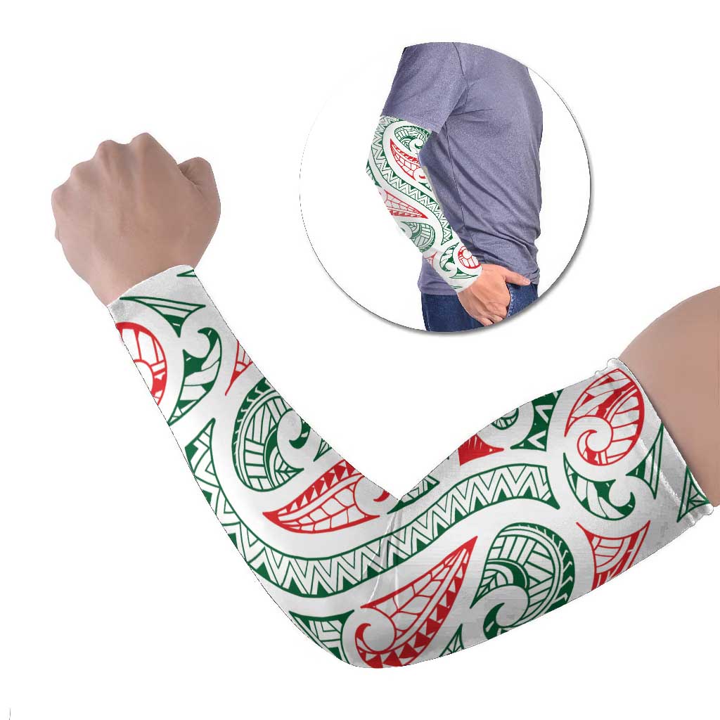 New Zealand Kowhaiwhai Christmas Arm Sleeves Traditional Maori Koru Pattern - Aussie Hoodie