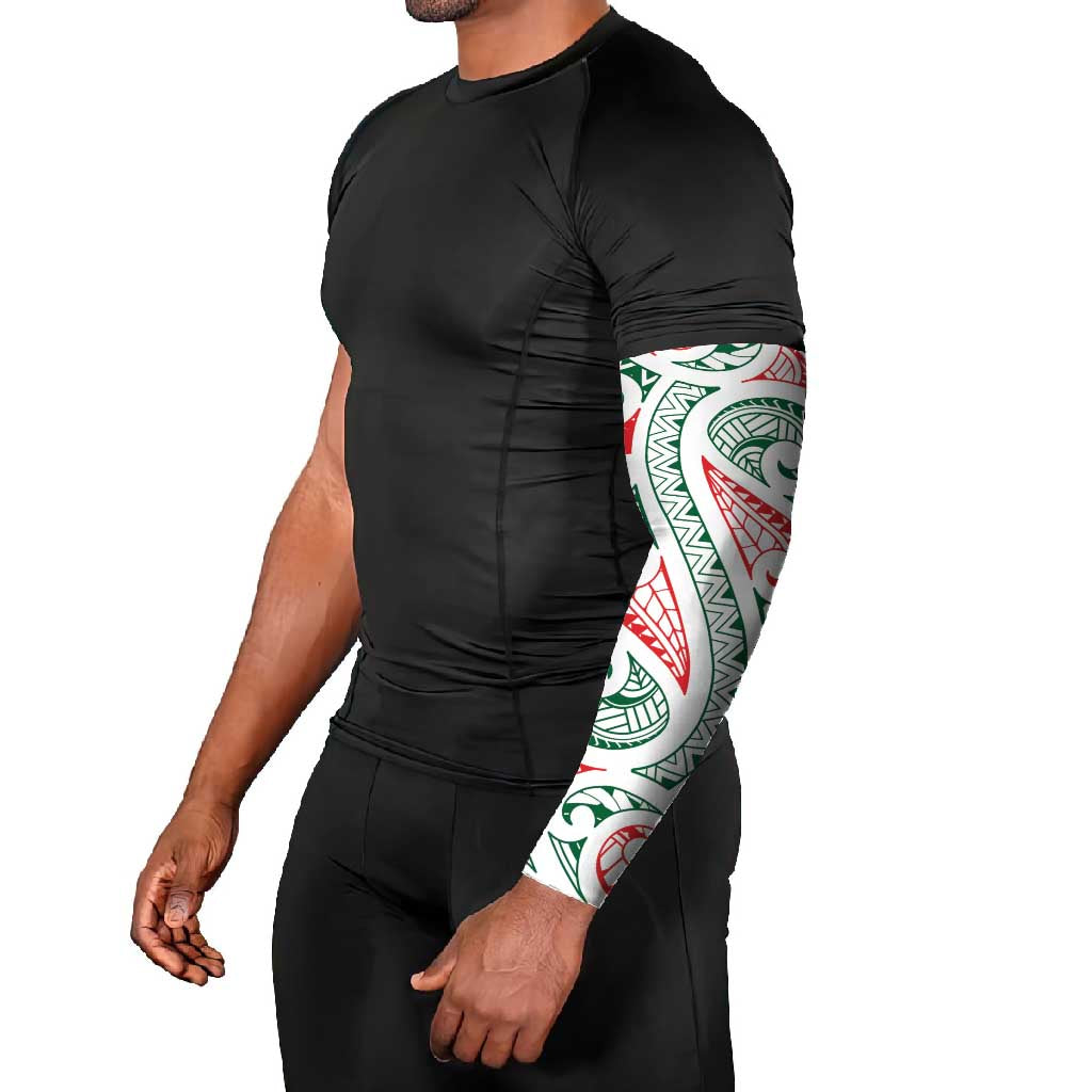 New Zealand Kowhaiwhai Christmas Arm Sleeves Traditional Maori Koru Pattern - Aussie Hoodie