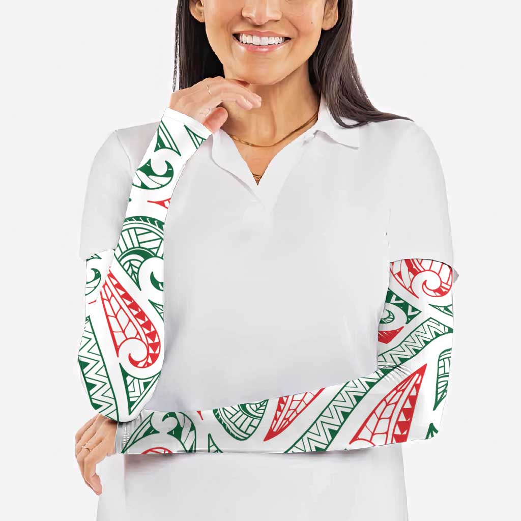 New Zealand Kowhaiwhai Christmas Arm Sleeves Traditional Maori Koru Pattern - Aussie Hoodie