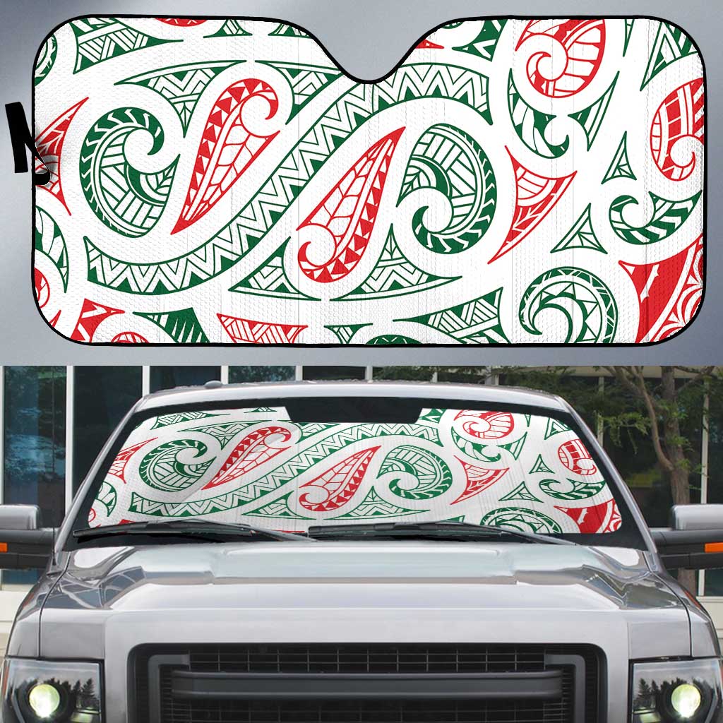 New Zealand Kowhaiwhai Christmas Auto Sun Shade Traditional Maori Koru Pattern - Aussie Hoodie