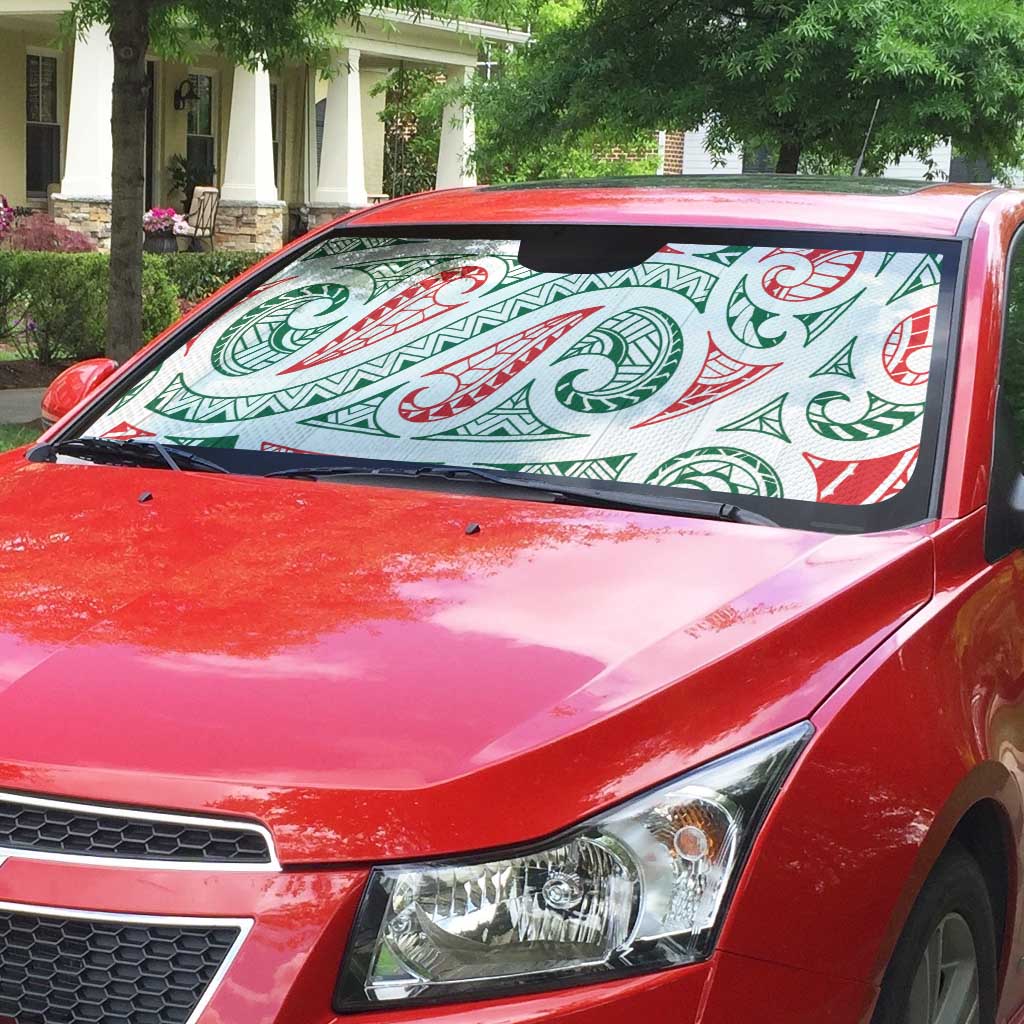 New Zealand Kowhaiwhai Christmas Auto Sun Shade Traditional Maori Koru Pattern - Aussie Hoodie