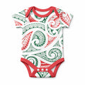 New Zealand Kowhaiwhai Christmas Baby Onesie Traditional Maori Koru Pattern