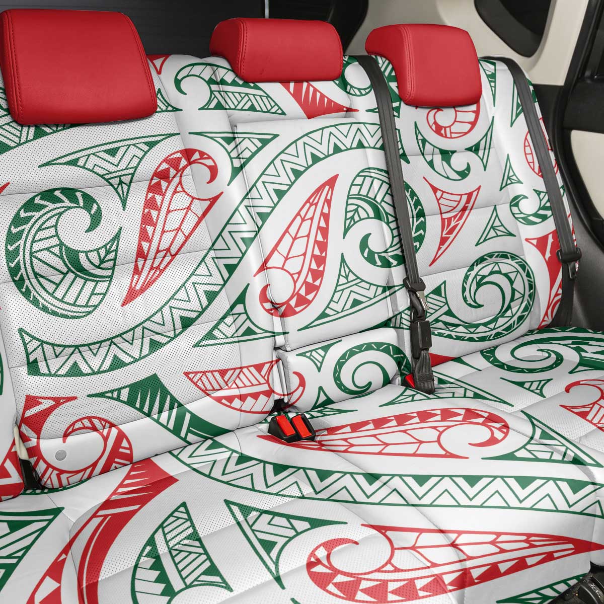 New Zealand Kowhaiwhai Christmas Back Car Seat Cover Traditional Maori Koru Pattern - Aussie Hoodie