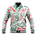 New Zealand Kowhaiwhai Christmas Baseball Jacket Traditional Maori Koru Pattern - Aussie Hoodie
