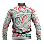New Zealand Kowhaiwhai Christmas Baseball Jacket Traditional Maori Koru Pattern - Aussie Hoodie