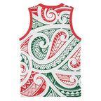 New Zealand Kowhaiwhai Christmas Basketball Jersey Traditional Maori Koru Pattern - Aussie Hoodie
