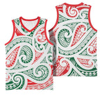 New Zealand Kowhaiwhai Christmas Basketball Jersey Traditional Maori Koru Pattern - Aussie Hoodie