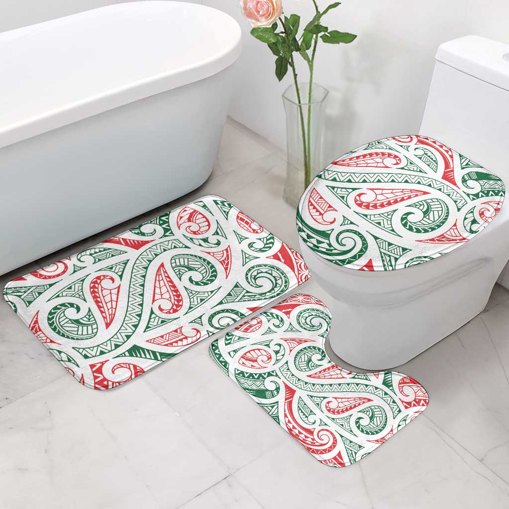 New Zealand Kowhaiwhai Christmas Bathroom Set Traditional Maori Koru Pattern - Aussie Hoodie