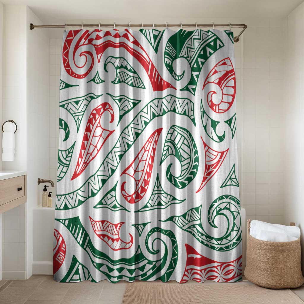 New Zealand Kowhaiwhai Christmas Bathroom Set Traditional Maori Koru Pattern - Aussie Hoodie