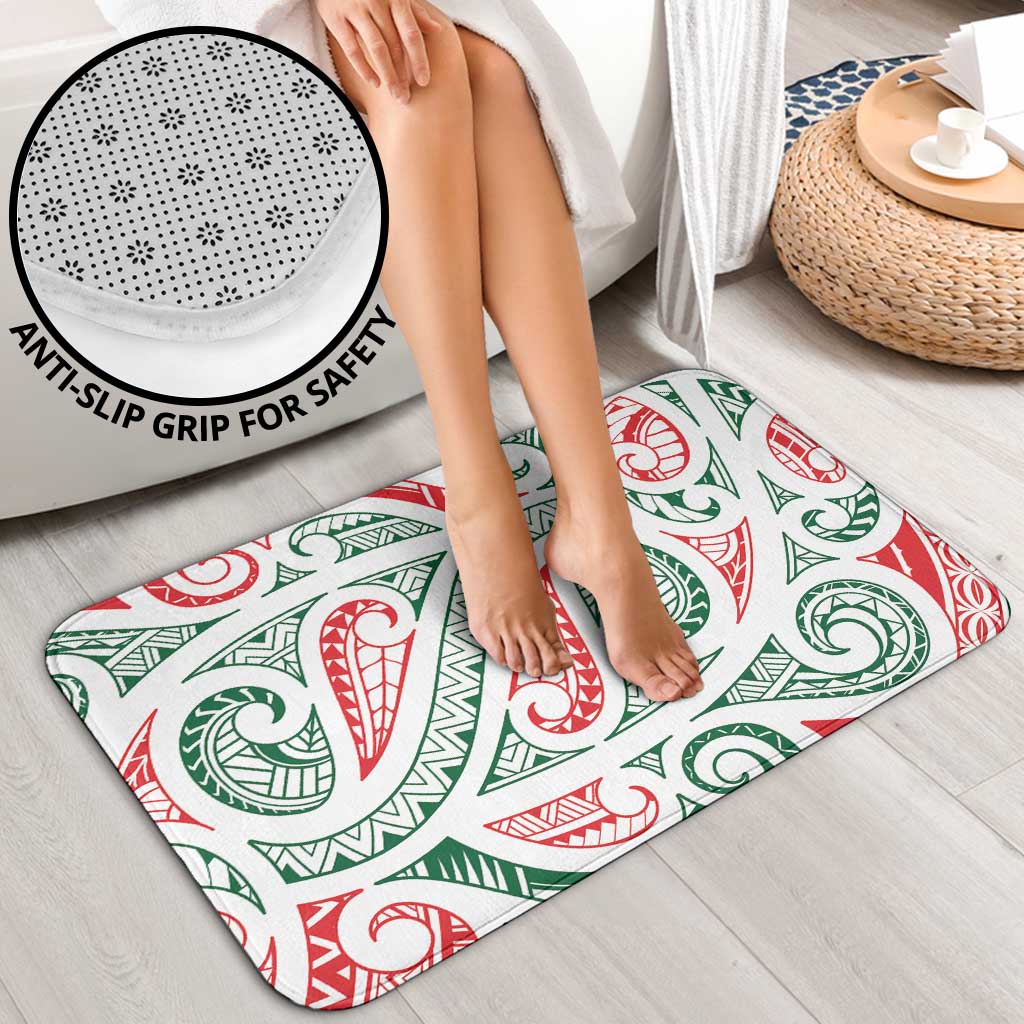 New Zealand Kowhaiwhai Christmas Bathroom Set Traditional Maori Koru Pattern - Aussie Hoodie