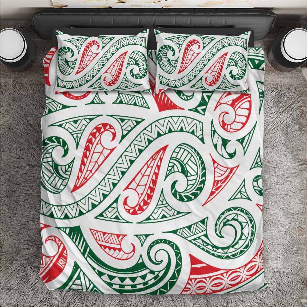 New Zealand Kowhaiwhai Christmas Bedding Set Traditional Maori Koru Pattern - Aussie Hoodie