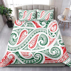 New Zealand Kowhaiwhai Christmas Bedding Set Traditional Maori Koru Pattern - Aussie Hoodie