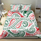 New Zealand Kowhaiwhai Christmas Bedding Set Traditional Maori Koru Pattern - Aussie Hoodie