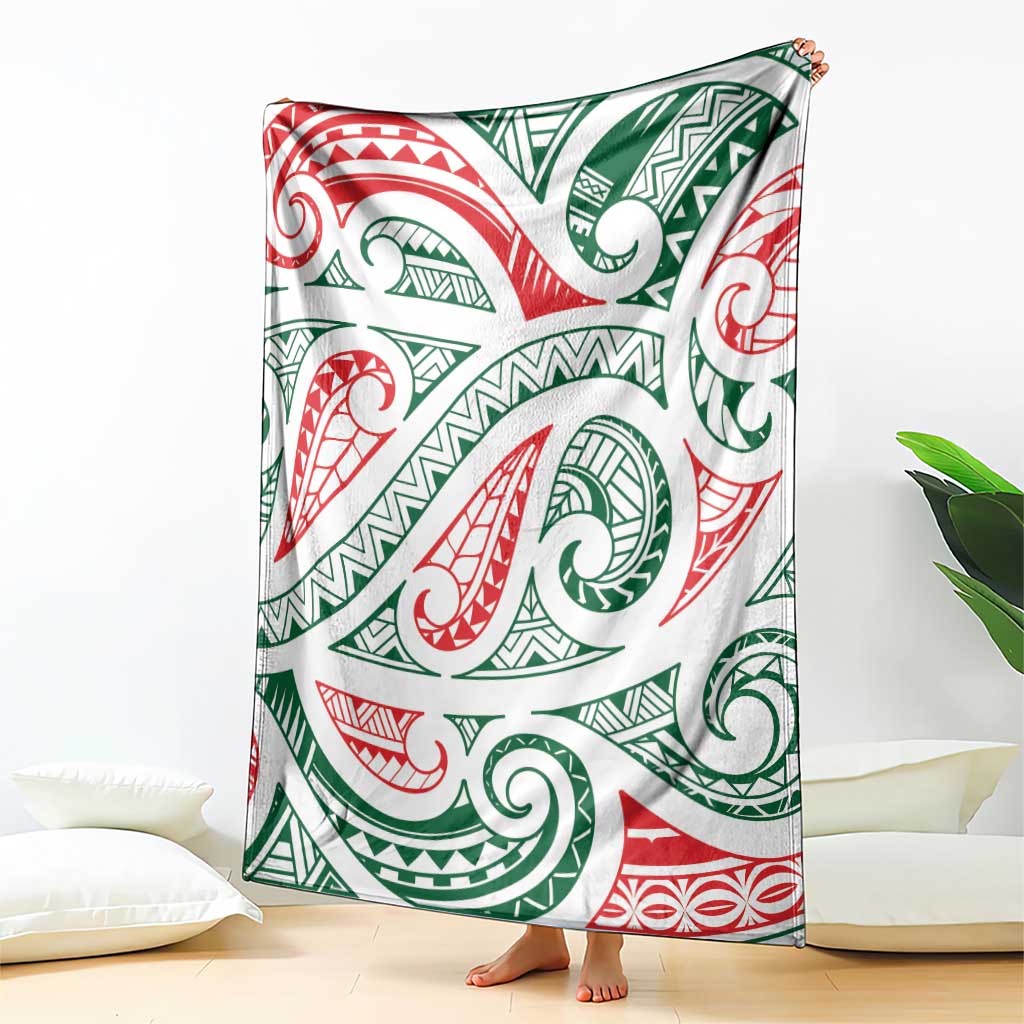 New Zealand Kowhaiwhai Christmas Blanket Traditional Maori Koru Pattern - Aussie Hoodie