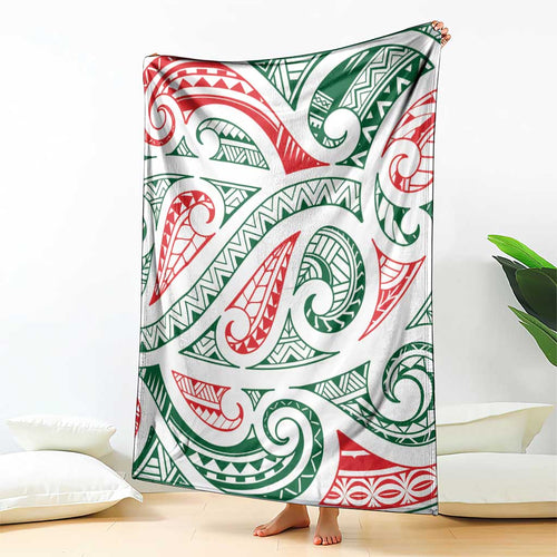 New Zealand Kowhaiwhai Christmas Blanket Traditional Maori Koru Pattern - Aussie Hoodie