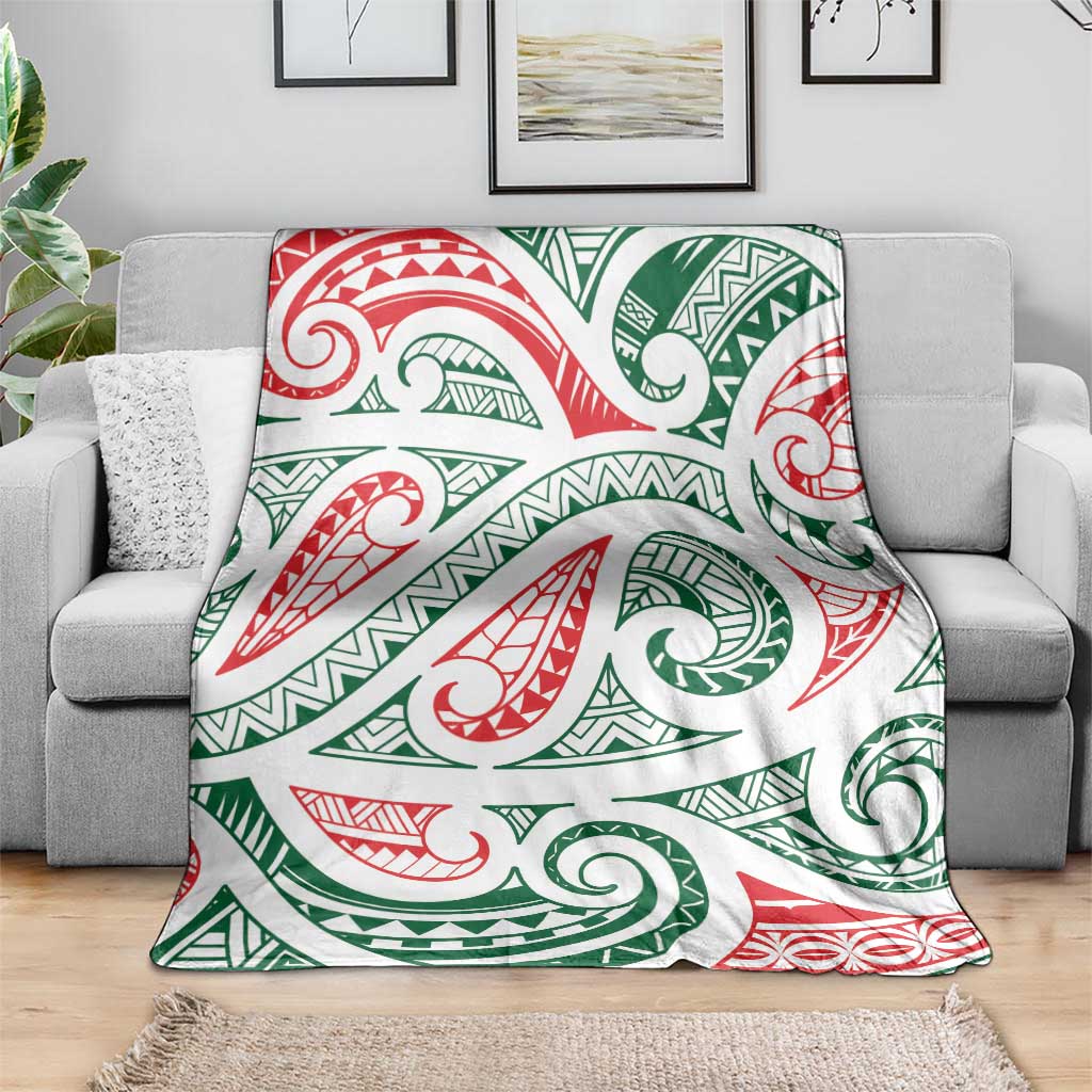 New Zealand Kowhaiwhai Christmas Blanket Traditional Maori Koru Pattern - Aussie Hoodie
