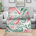 New Zealand Kowhaiwhai Christmas Blanket Traditional Maori Koru Pattern - Aussie Hoodie