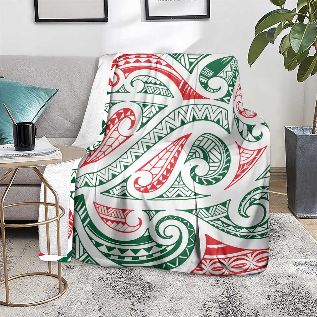 New Zealand Kowhaiwhai Christmas Blanket Traditional Maori Koru Pattern - Aussie Hoodie