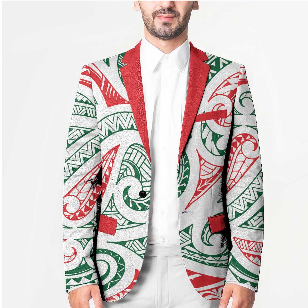 New Zealand Kowhaiwhai Christmas Blazer Traditional Maori Koru Pattern - Aussie Hoodie