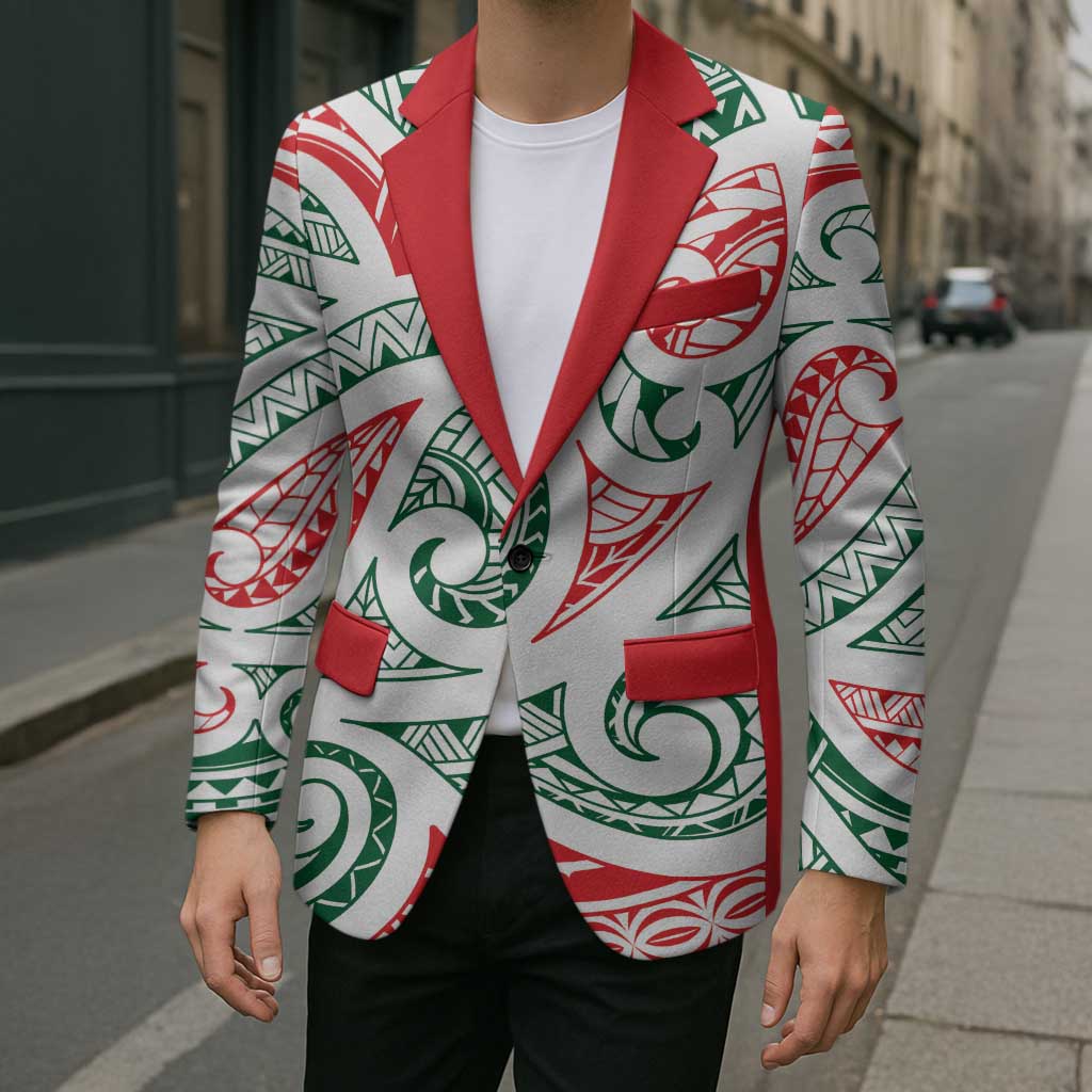 New Zealand Kowhaiwhai Christmas Blazer Traditional Maori Koru Pattern - Aussie Hoodie