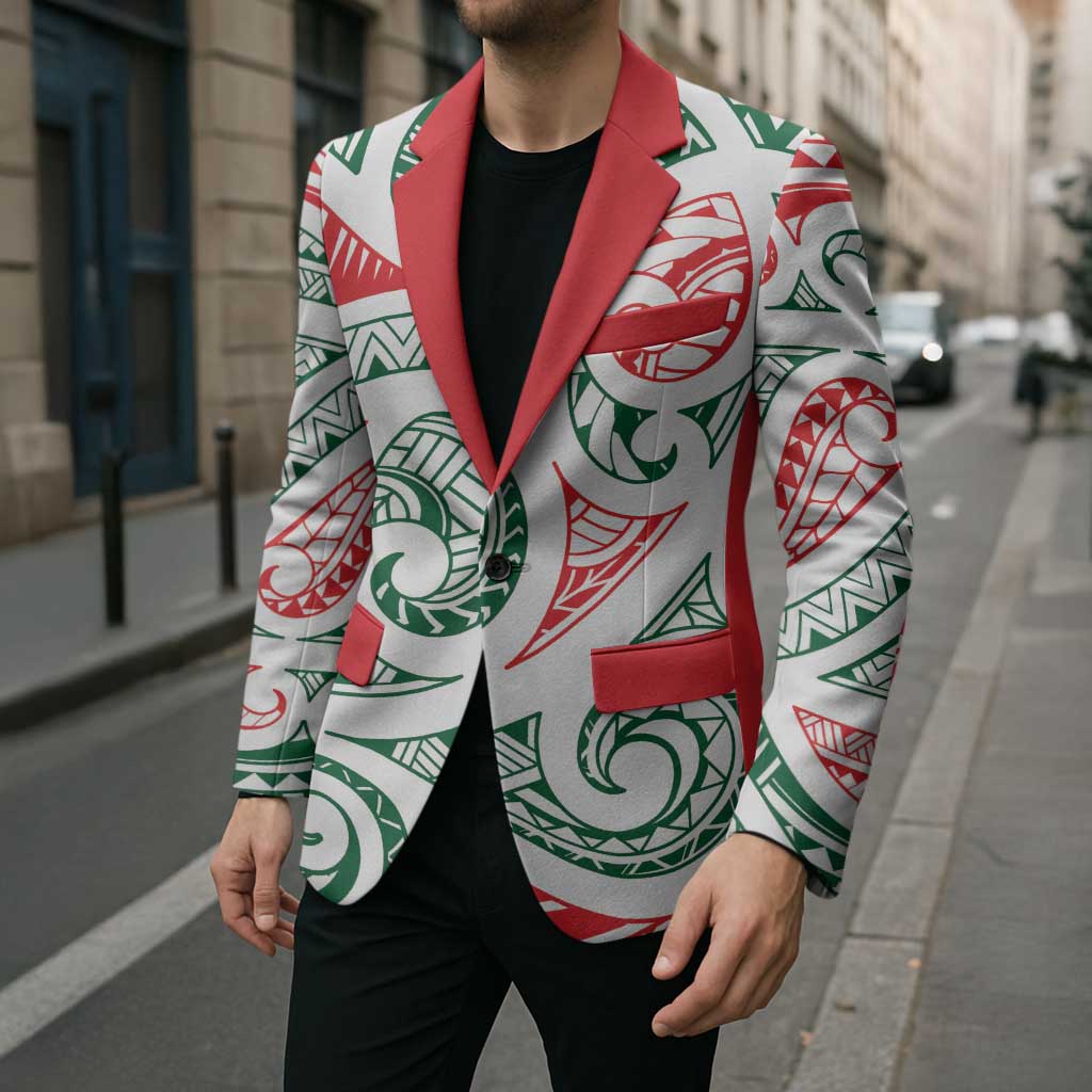 New Zealand Kowhaiwhai Christmas Blazer Traditional Maori Koru Pattern - Aussie Hoodie