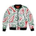 New Zealand Kowhaiwhai Christmas Bomber Jacket Traditional Maori Koru Pattern - Aussie Hoodie