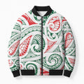 New Zealand Kowhaiwhai Christmas Bomber Puffer Jacket Traditional Maori Koru Pattern - Aussie Hoodie