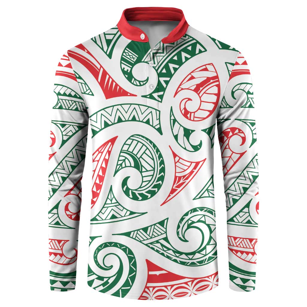 New Zealand Kowhaiwhai Christmas Button Sweatshirt Traditional Maori Koru Pattern - Aussie Hoodie