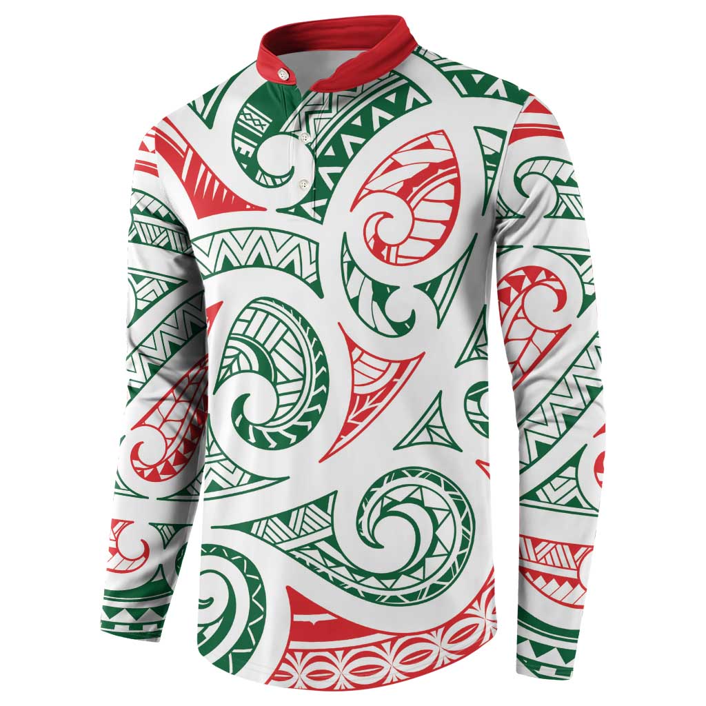 New Zealand Kowhaiwhai Christmas Button Sweatshirt Traditional Maori Koru Pattern - Aussie Hoodie