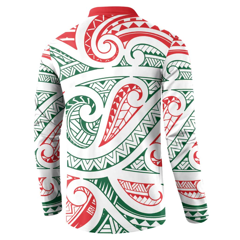 New Zealand Kowhaiwhai Christmas Button Sweatshirt Traditional Maori Koru Pattern - Aussie Hoodie
