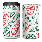 New Zealand Kowhaiwhai Christmas 4 in 1 Can Cooler Tumbler Traditional Maori Koru Pattern - Aussie Hoodie