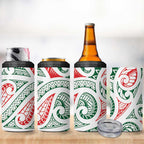 New Zealand Kowhaiwhai Christmas 4 in 1 Can Cooler Tumbler Traditional Maori Koru Pattern - Aussie Hoodie