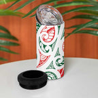 New Zealand Kowhaiwhai Christmas 4 in 1 Can Cooler Tumbler Traditional Maori Koru Pattern - Aussie Hoodie