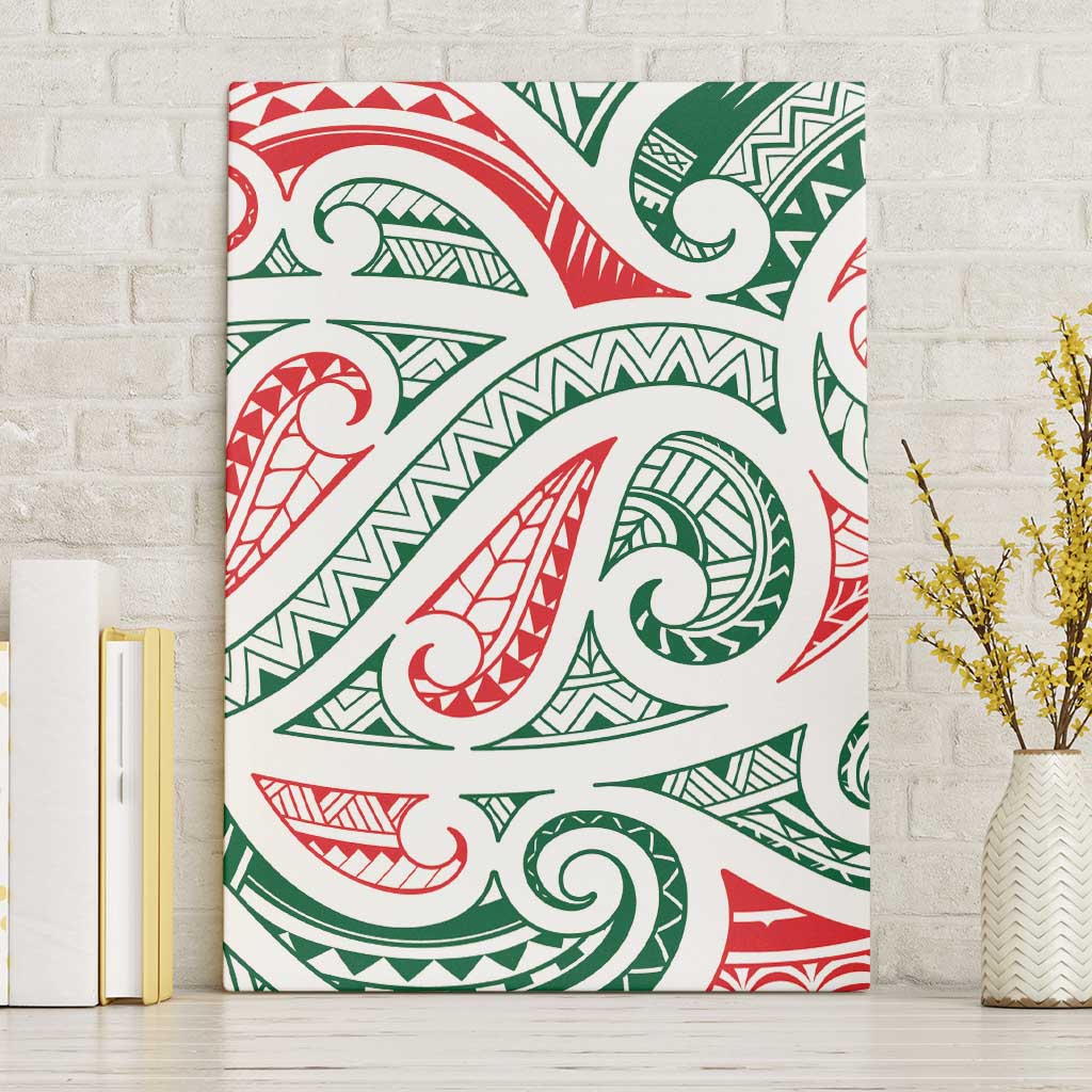New Zealand Kowhaiwhai Christmas Canvas Wall Art Traditional Maori Koru Pattern - Aussie Hoodie