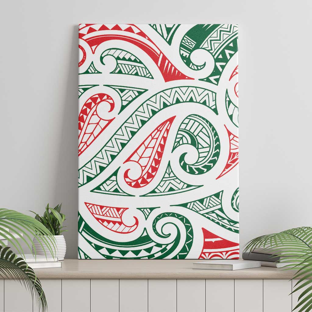 New Zealand Kowhaiwhai Christmas Canvas Wall Art Traditional Maori Koru Pattern - Aussie Hoodie