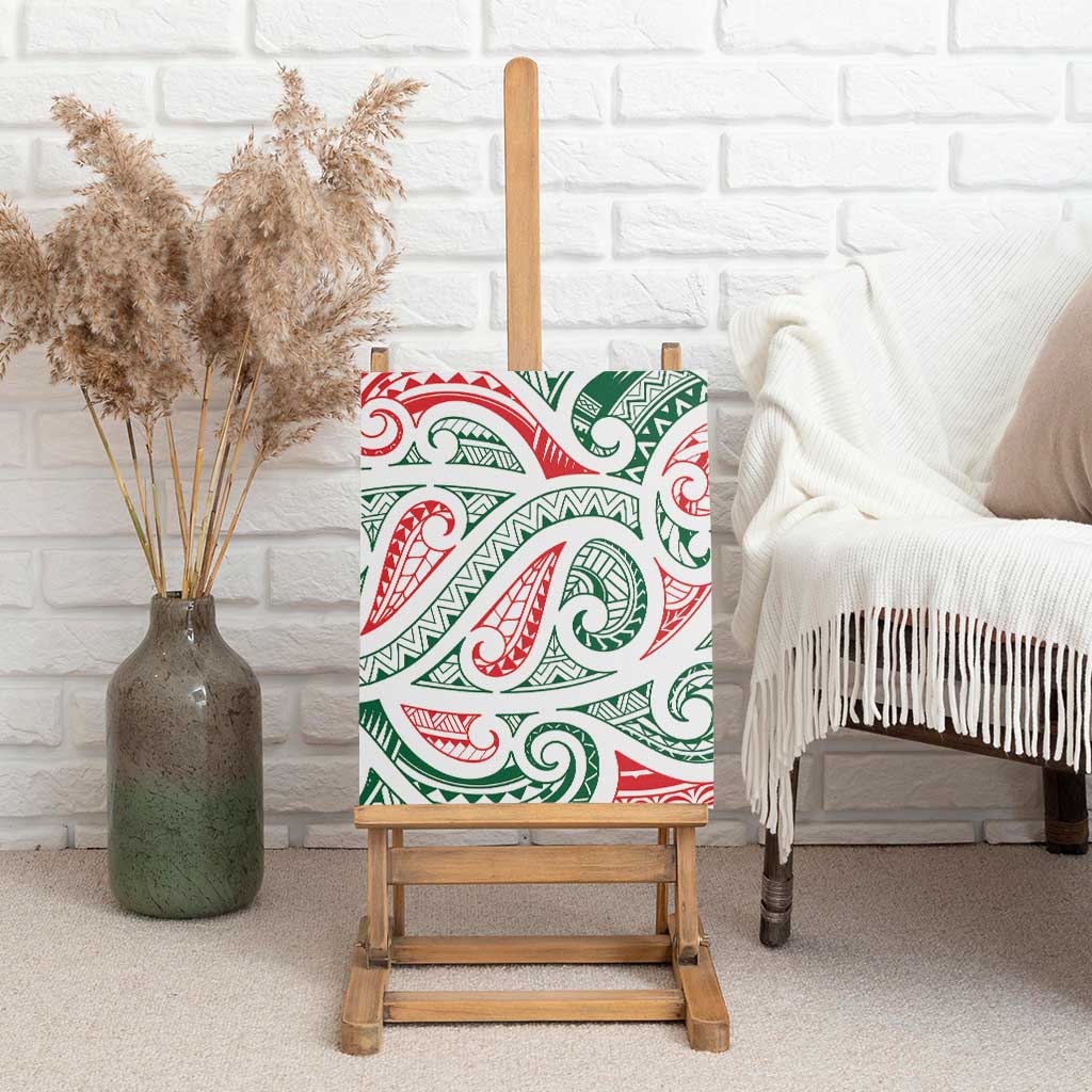 New Zealand Kowhaiwhai Christmas Canvas Wall Art Traditional Maori Koru Pattern - Aussie Hoodie