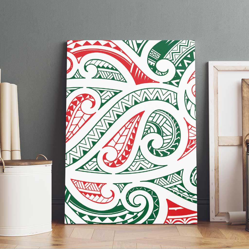New Zealand Kowhaiwhai Christmas Canvas Wall Art Traditional Maori Koru Pattern - Aussie Hoodie